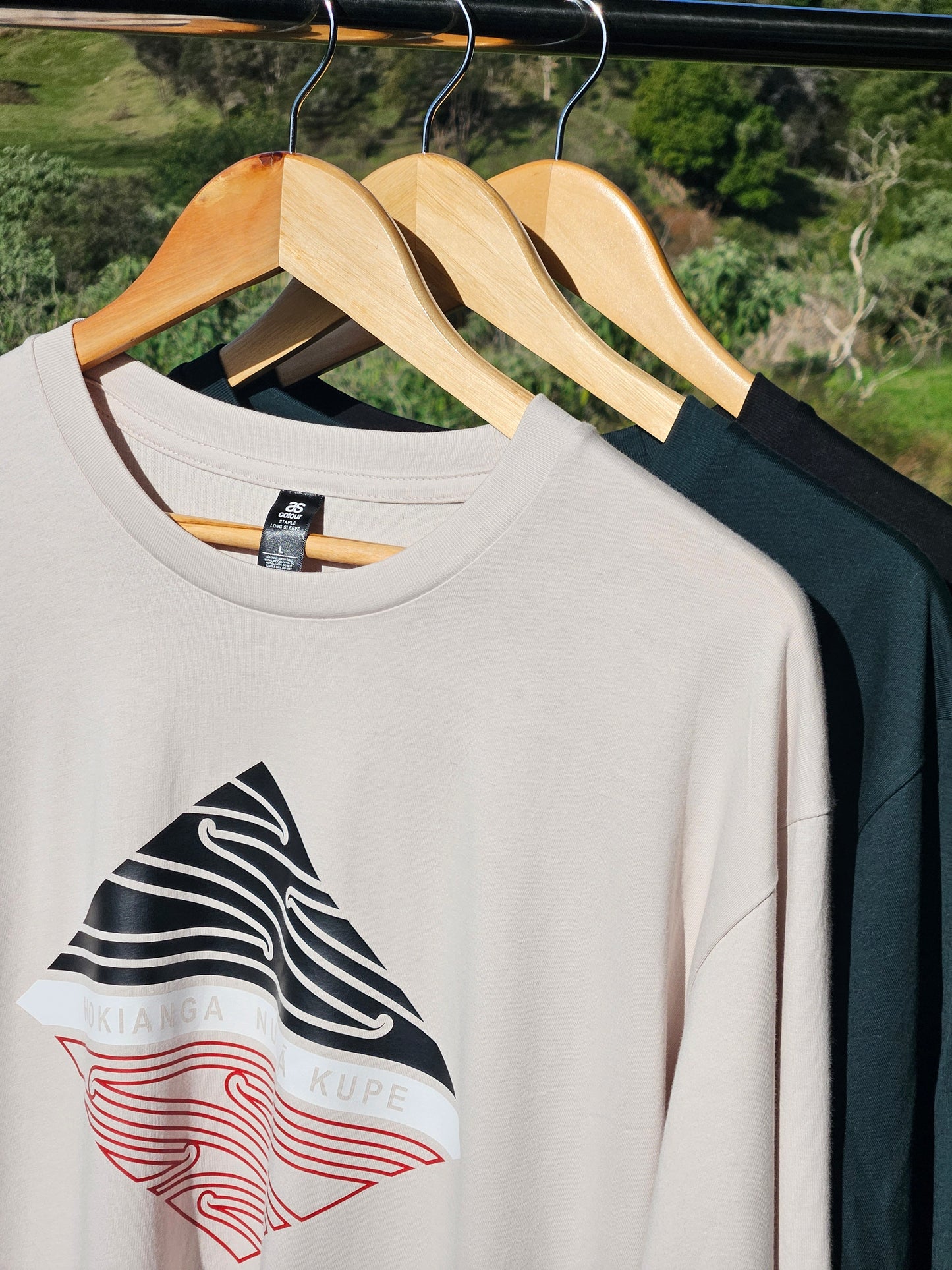 KUPE LONG SLEEVE TEES (BLK BONE and POUNAMU)